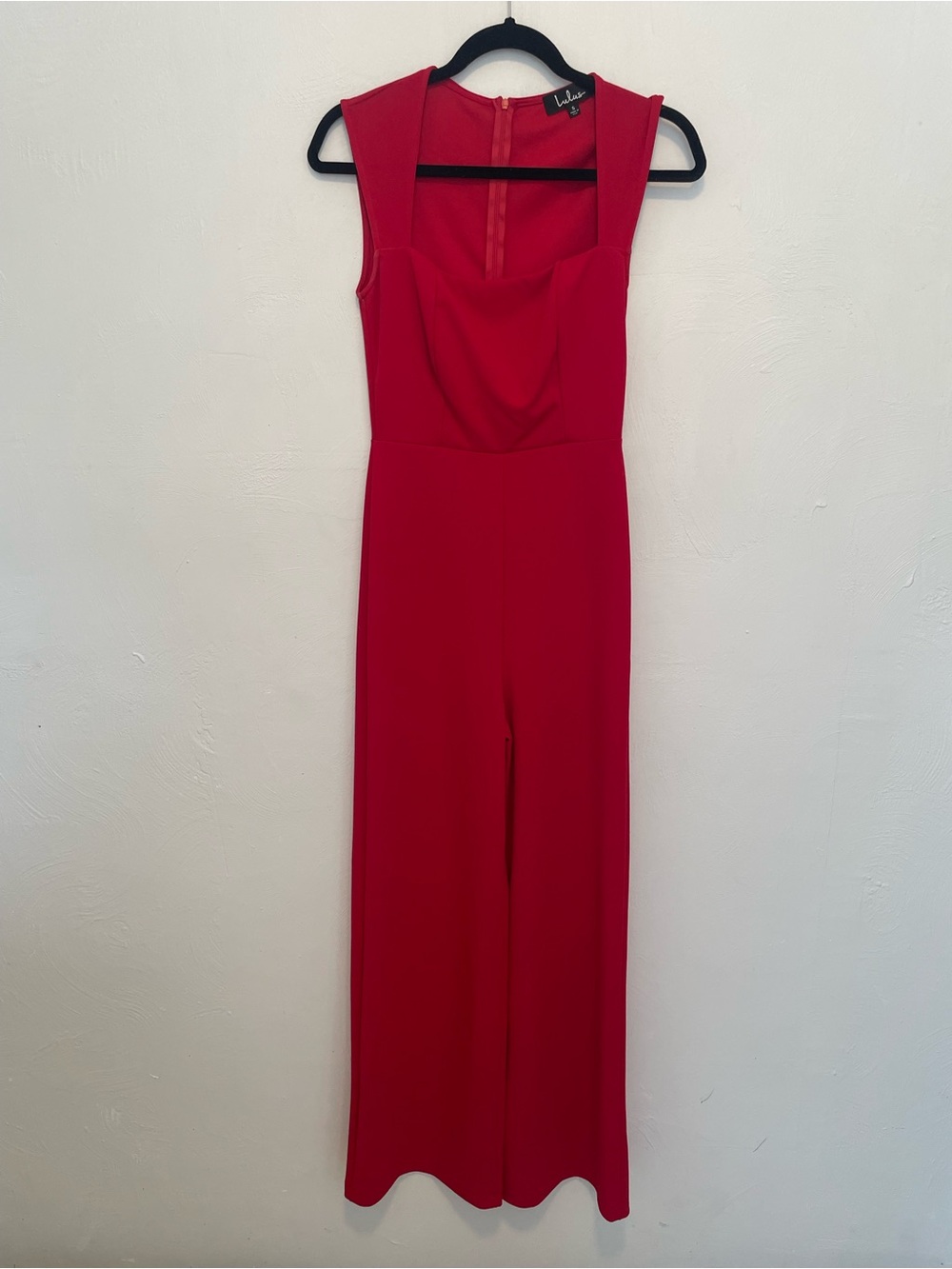 Lulu's Vibrant Red Sleeveless Wide-Leg Jumpsuit Women’s Size Small